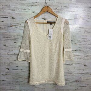 French Connection T-Gigliolia Moments Dress white cream  lace NWT size 2